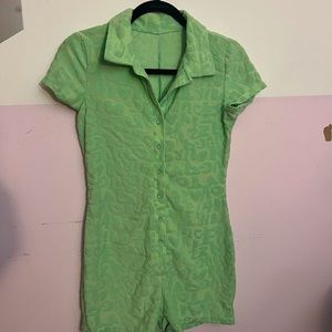 Pastel green textured romper NEVER WORN